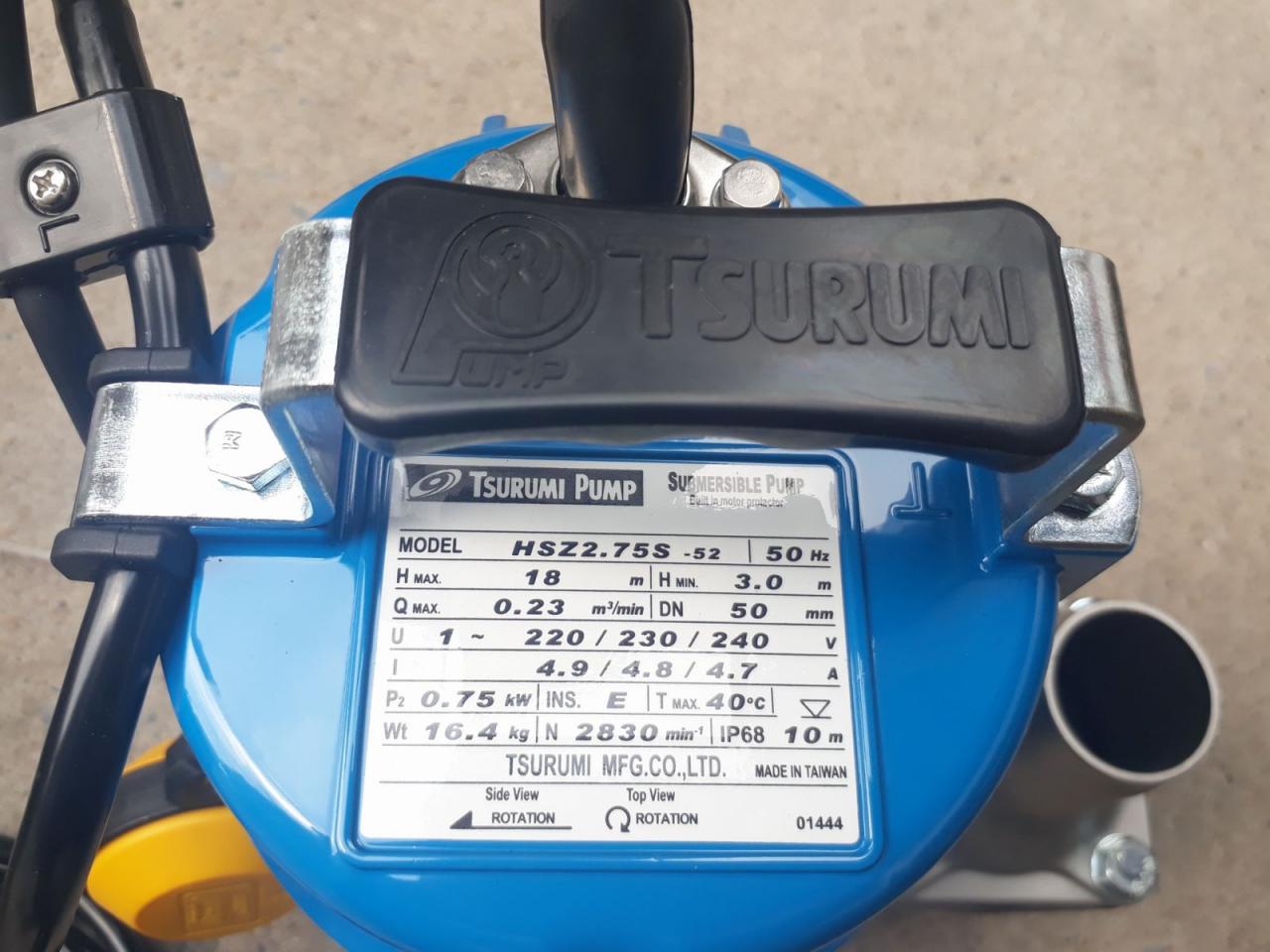 Tay cầm bơm chìm Tsurumi HSZ2.75S có chữ dập nổi