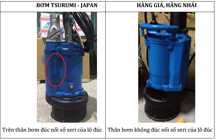 Cách phân biệt bơm chìm Tsurumi KTZ với hãng nhái - Hình 3 Cách phân biệt bơm chìm Tsurumi KTZ với hãng nhái - Hình 3