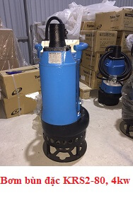 Máy bơm hút bùn đặc thả chìm KRS2-80, bơm hố móng Tsurumi 4kw