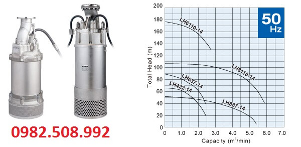 Máy bơm chìm Tsurumi LH-14, LHW-14, thân inox