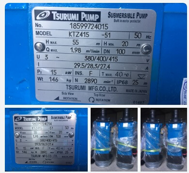 Bơm chìm KTZ415 Tsurumi dùng cho thi công hố móng thủy điện Nam Emoun