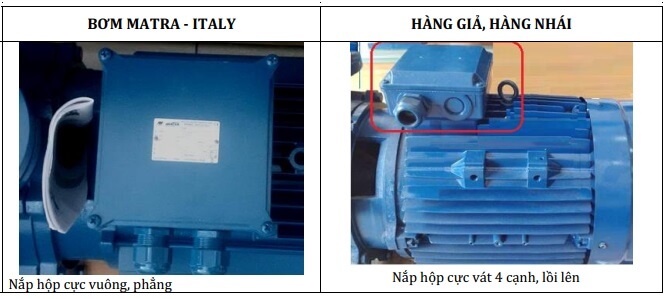 Cách nhận diện bơm ly tâm trục ngang Matra chính hãng