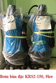 Máy bơm hút bùn đặc Tsurumi KRS2-150, bơm bùn cánh khuấy chìm 9kw