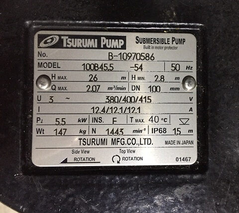 Máy bơm chìm Tsurumi 100B45.5