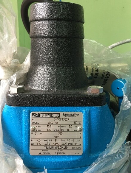 tem máy bơm hút bùn thả chìm Tsurumi KRS2-80
