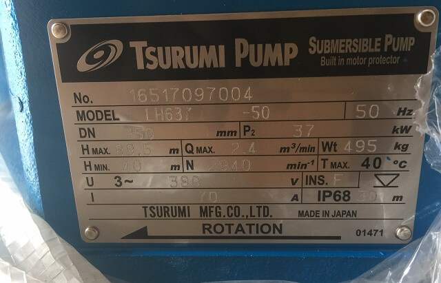 Máy bơm chìm hố móng Tsurumi LH637
