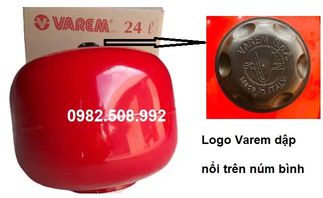Nhận diện bình tích áp Varem 24L chính hãng