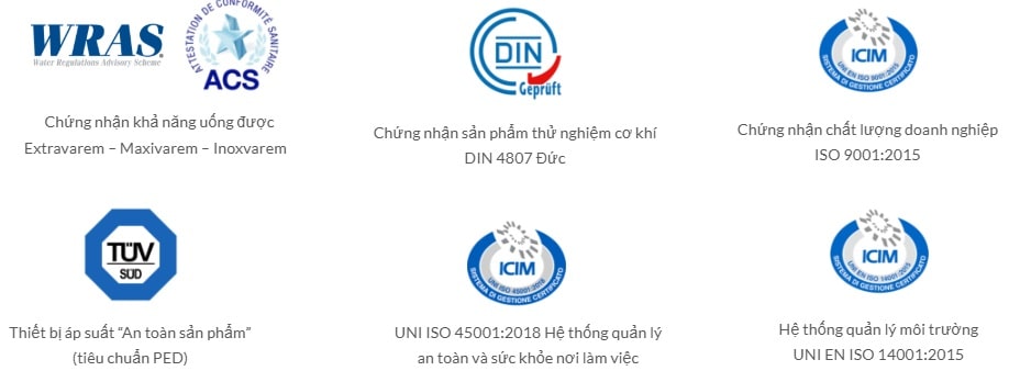 Chứng ch?của Bình tích áp Varem